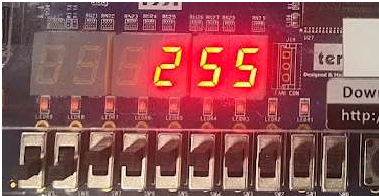 8-bit display with 255 as input